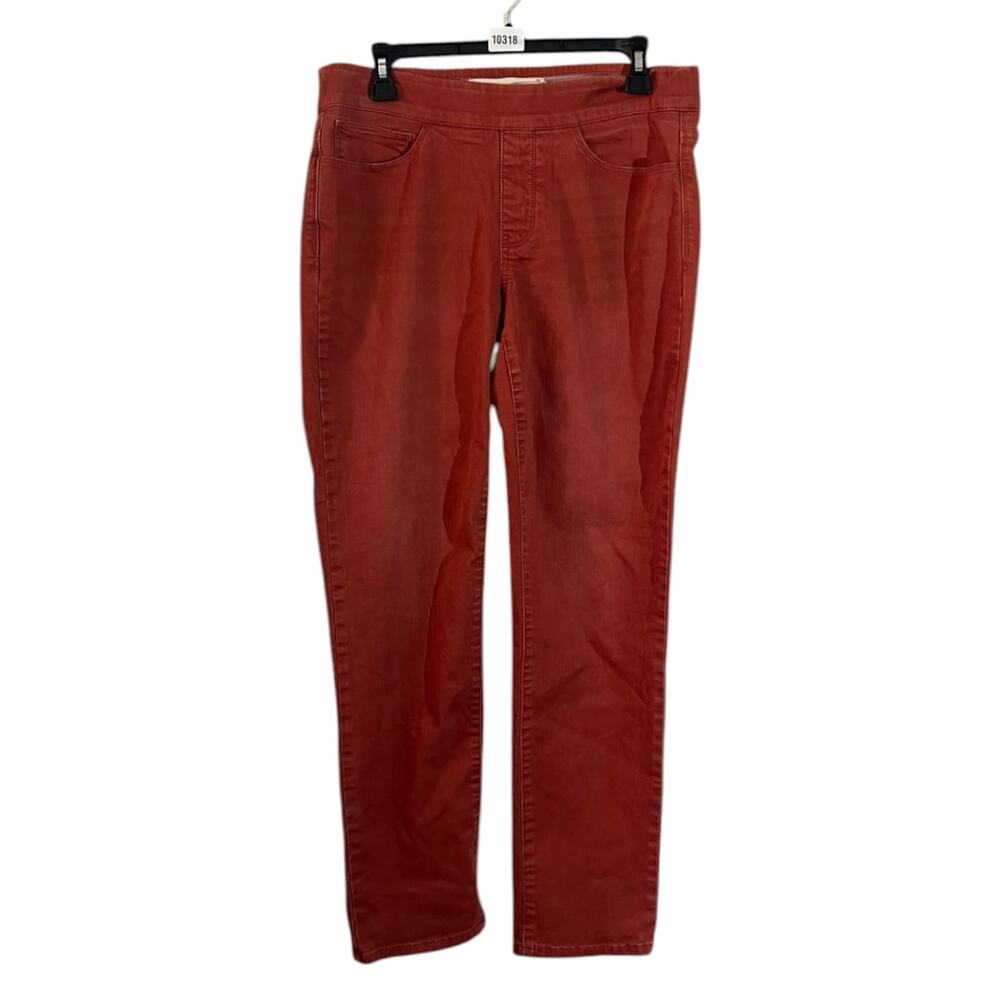 Soft Surroundings Straight Jeans Womens Size S Maroon Pull On Mid Rise 2CW55